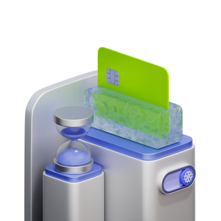 Recurso de bloqueio temporário do cartão de congelamento  Ícone 3D