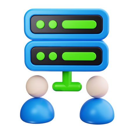 Servidor compartido, servidor, hosting, recursos, red  3D Icon