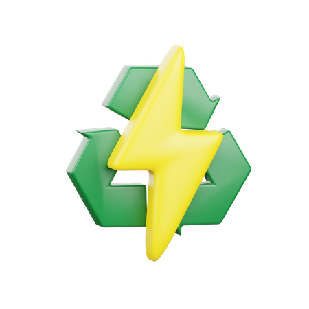 Recycler l'électricité  3D Icon