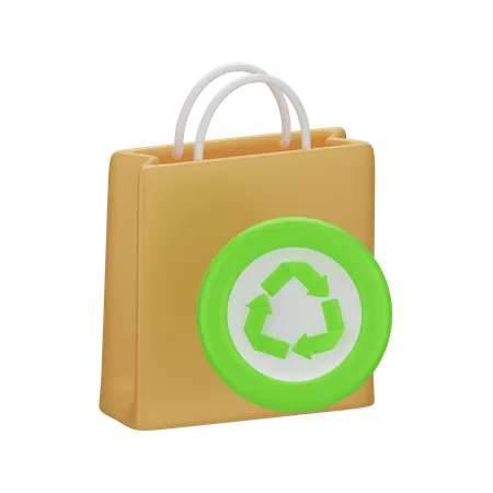 Recycle Bag 3 D Go Green 3D Icon
