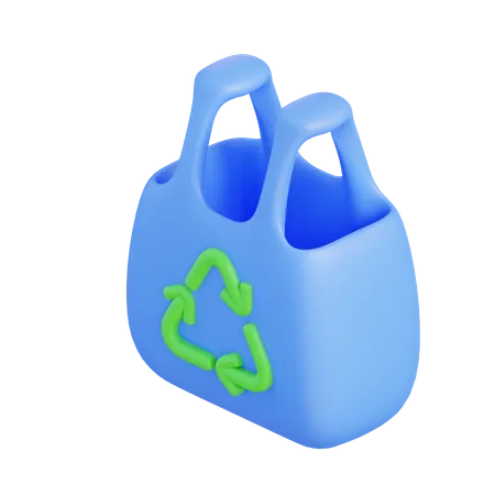 3 D Illustration Of Recycling Bag 3D Icon