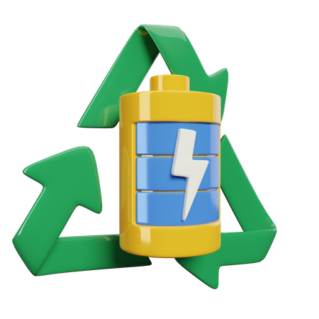 Recycle Battery  3D Illustration