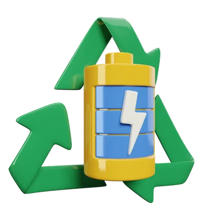 Recycle Battery  3D Illustration