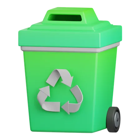 3 D Rendering Recycle Bin Isolated Useful For Ecology Energy Eco Green Recycling And Technology 3D Icon