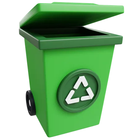 3 D Recycle Bin With Isolated Background 3D Icon