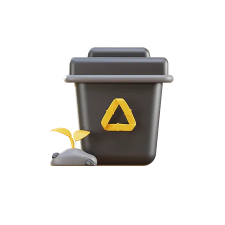 Recycle Bin  3D Illustration