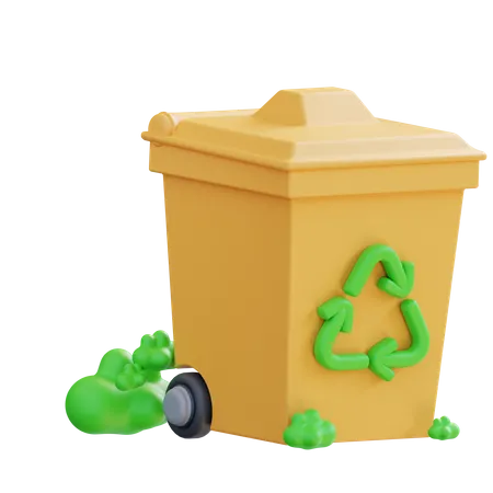 3 D Illustration Of A Recycling Bin 3D Icon