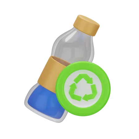 Recycle Bottle 3 D Go Green 3D Icon