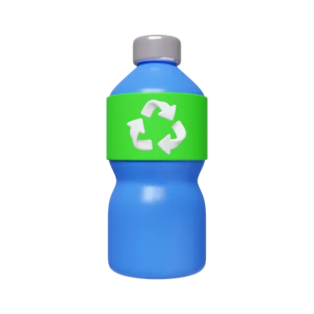 3 D Bottle Of Water The Idea Is To Recycle Old Plastic Bottles Think Green Icon Isolated On White Background 3 D Rendering Illustration Clipping Path 3D Icon