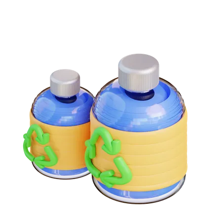 3 D Illustration Of Recycled Bottles 3D Icon