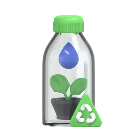 Recycle Bottle 3 D Ecology Icon 3D Icon