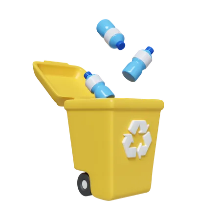 3 D Bin Recycle For Save The Earth And Keep Environment Plastic Icon Isolated On White Background 3 D Rendering Illustration Clipping Path 3D Icon