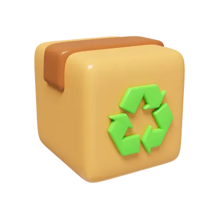 3 D Recycle Box Save Earth Environment Concept Icon Isolated On White Background 3 D Rendering Illustration Clipping Path 3D Icon