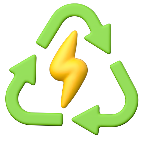 Recycle Electricity  3D Icon