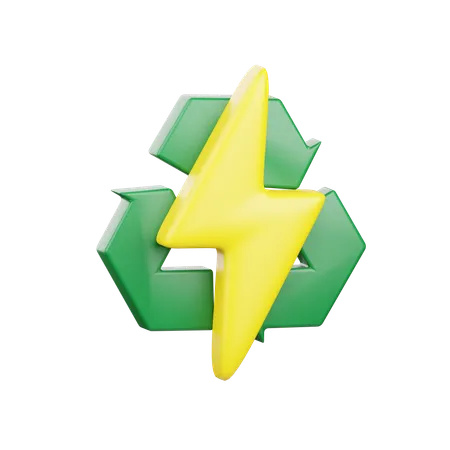 Recycle Electricity  3D Icon