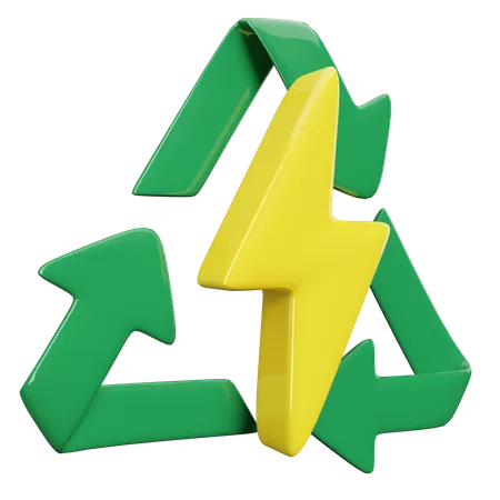 Recycle Electricity  3D Illustration