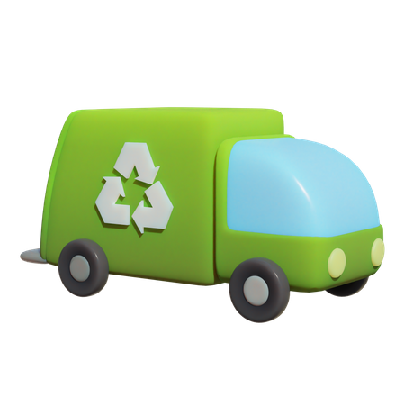 Recycle Garbage Truck  3D Illustration