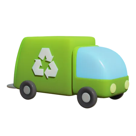 Recycle Garbage Truck  3D Illustration