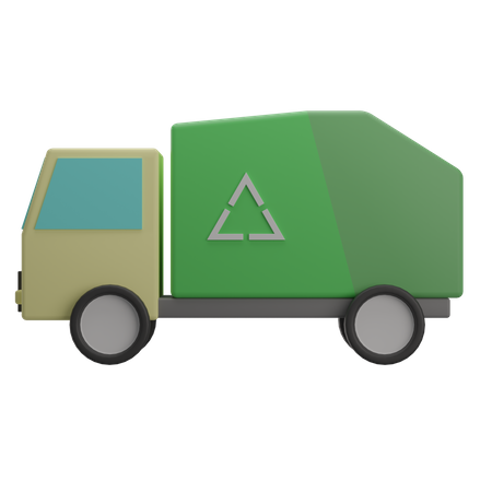 Recycle Garbage Truck  3D Illustration