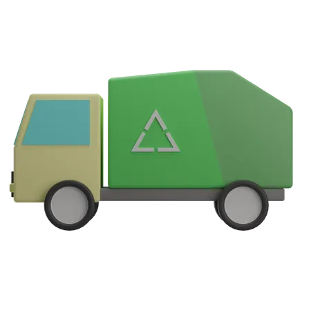 Recycle Garbage Truck  3D Illustration