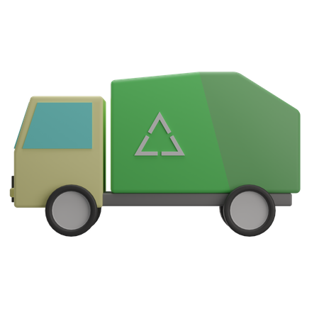 Recycle Garbage Truck 3D Illustration