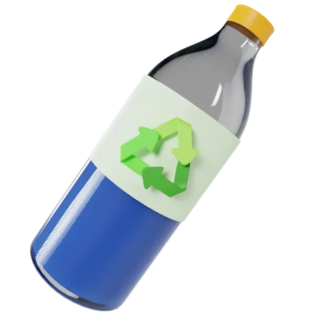Recycle Glass Bottle  3D Illustration