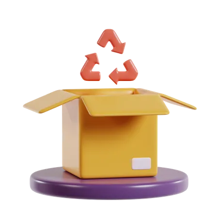 3 D Illustration Of Recycle Package Delivery Business Icon 3D Icon