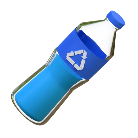 Recycle Water Plastic Bottle Icon Illustration 3D Icon