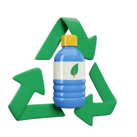 Recycle Plastic Bottle  3D Illustration