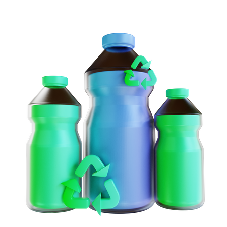 Recycle Plastic Bottles 3D Illustration