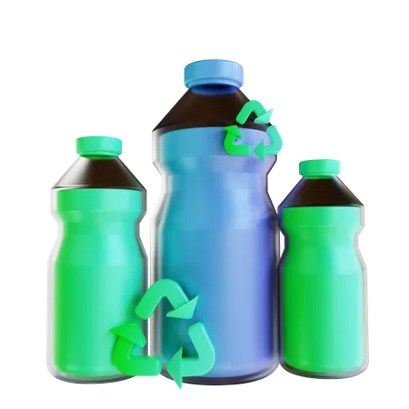 Recycle Plastic Bottles  3D Illustration