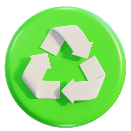 3 D Recycle Icon On Vector Illustration 3D Icon