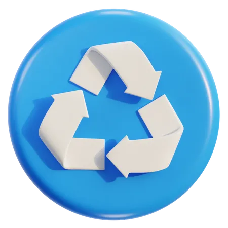 3 D Recycle Icon On Vector Illustration 3D Icon
