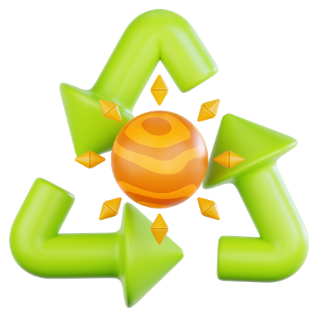Recycle Solar Energy  3D Icon