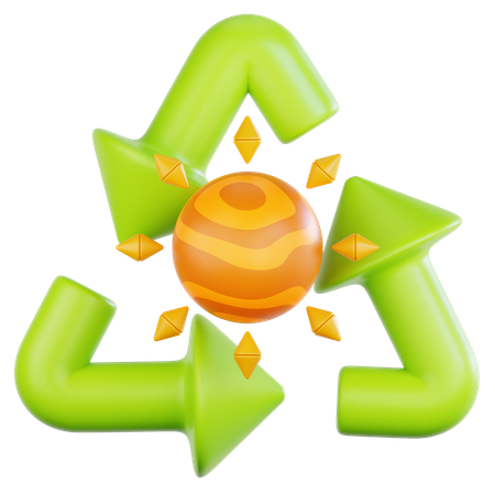 Recycle Solar Energy  3D Icon