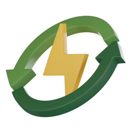 Sustainability Featuring A Recycle Thunder Icon Ideal For Conveying The Essence Of Eco Friendly Energy And Environmental Consciousness 3 D Render Illustration 3D Icon