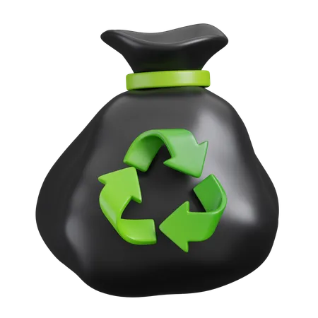 Recycle Trash Bag  3D Icon