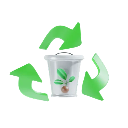 Recycle Bin 3 D Icon Illustration 3D Icon