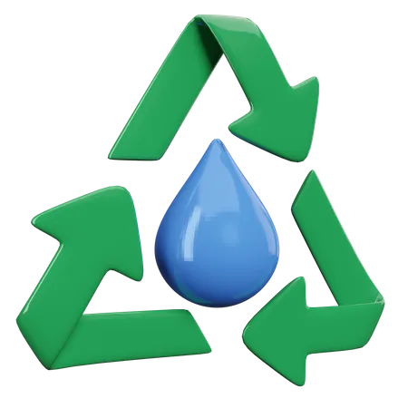 Recycle Water 3D Illustration
