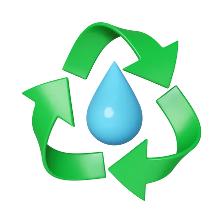 3 D Water Recycle Renewable Natural Resource Water Recycling Ecology Concept Icon Isolated On White Background 3 D Rendering Illustration Clipping Path 3D Icon