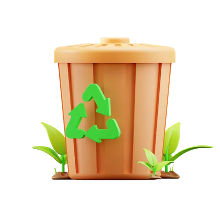 Recycling bin 3D Illustration