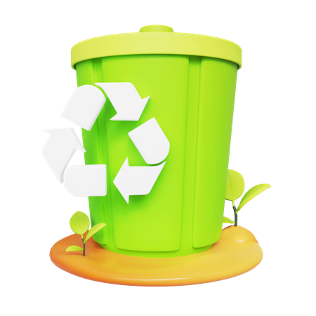 Recycling Bin 3D Icon