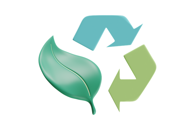 Recycling-Blatt  3D Icon