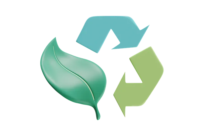 Recycling-Blatt  3D Icon