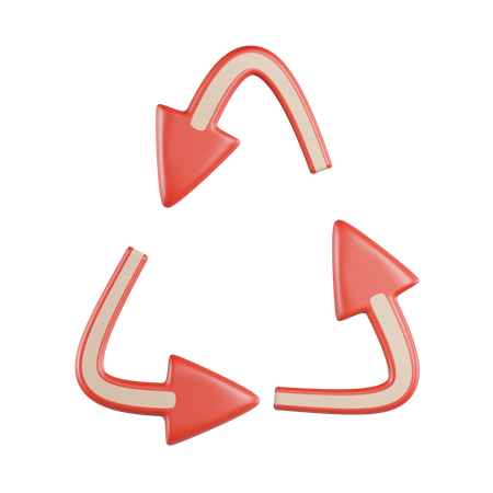 Dreieckiger Pfeil zum Recyceln  3D Icon