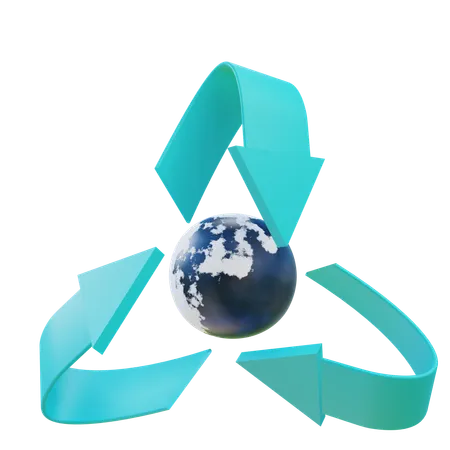 Recycling Earth  3D Icon