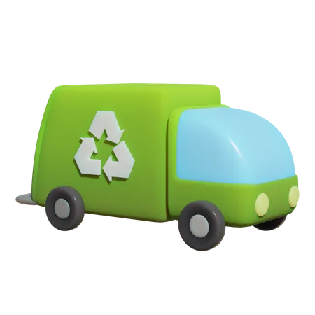 Recycling-Müllwagen  3D Illustration