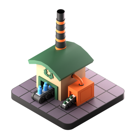 Recycling Plant Factory  3D Icon