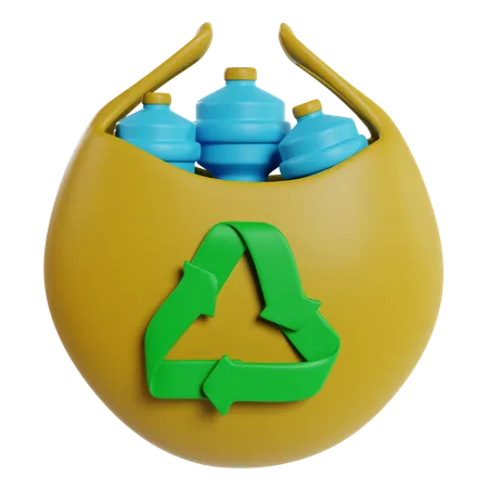 Recycling Plastic Bottles Eco Friendly Practice  3D Icon