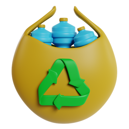 Recycling Plastic Bottles Eco Friendly Practice  3D Icon